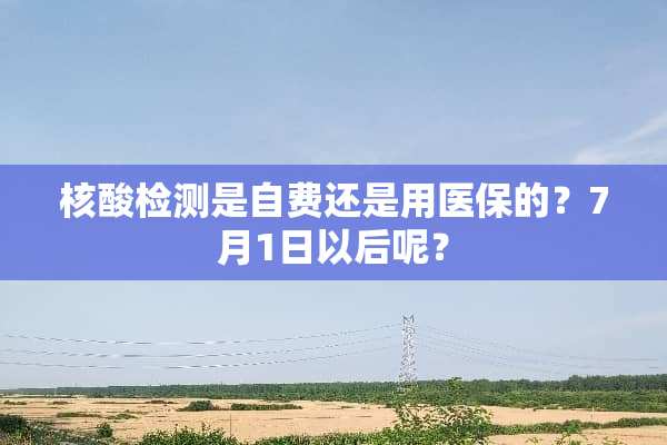 核酸检测是自费还是用医保的？7月1日以后呢？
