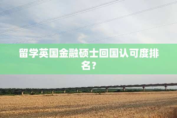 留学英国金融硕士回国认可度排名？