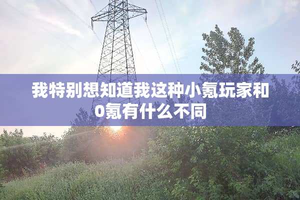我特别想知道我这种小氪玩家和0氪有什么不同