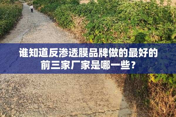 谁知道反渗透膜品牌做的最好的前三家厂家是哪一些？