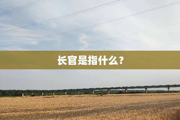 长官是指什么？