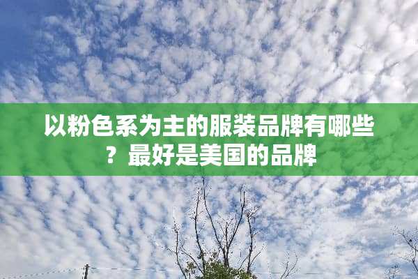 以粉色系为主的服装品牌有哪些？最好是美国的品牌