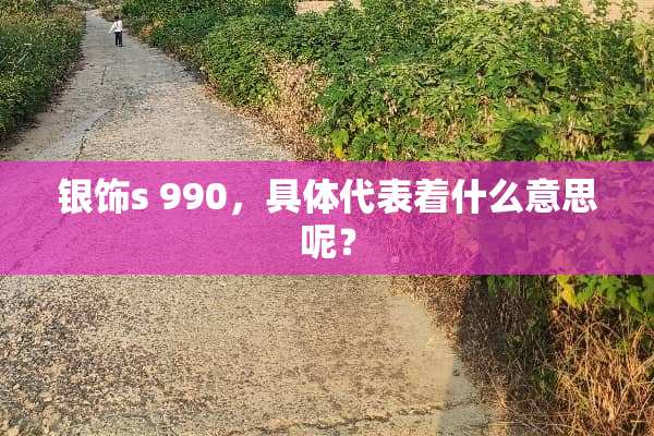 银饰s 990，具体代表着什么意思呢？