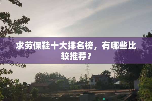 求劳保鞋十大排名榜，有哪些比较推荐？