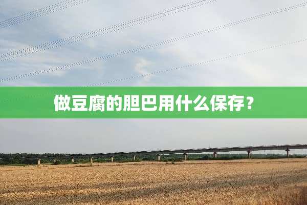 做豆腐的胆巴用什么保存？