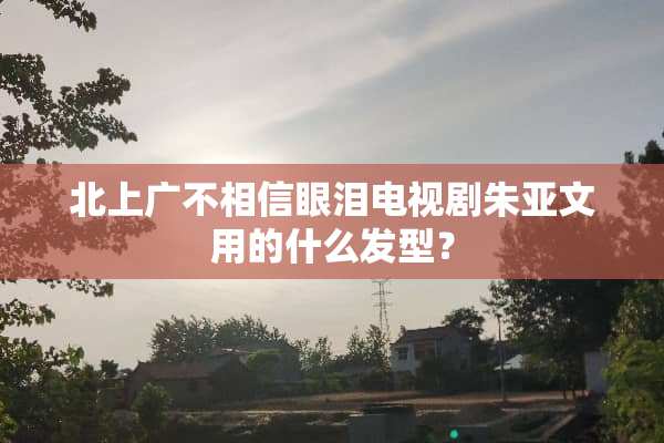 北上广不相信眼泪电视剧朱亚文用的什么发型？