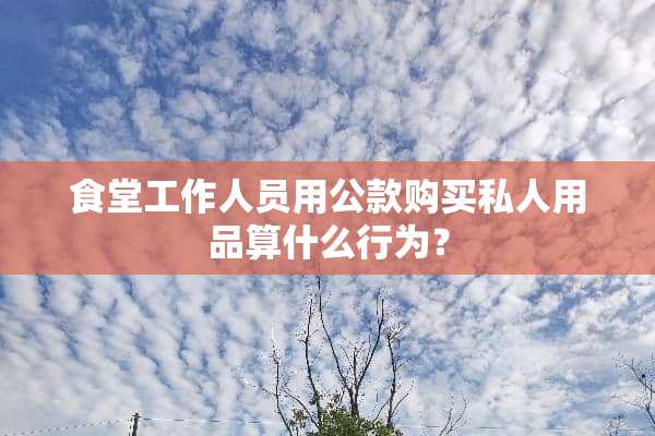 食堂工作人员用**购买私人用品算什么行为？