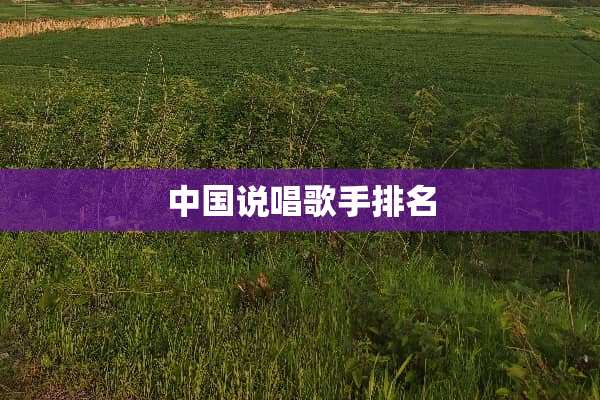 中国说唱歌手排名