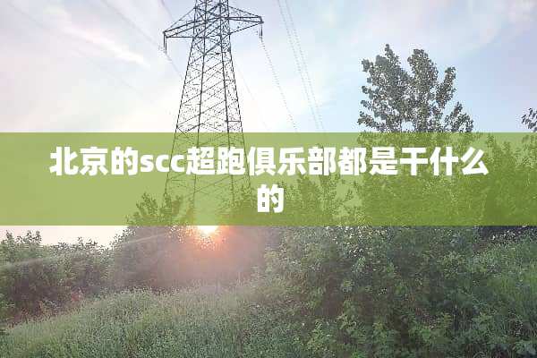 北京的scc超跑俱乐部都是干什么的
