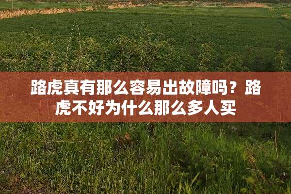 路虎真有那么容易出故障吗？路虎不好为什么那么多人买