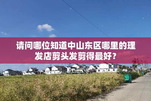 请问哪位知道中山东区哪里的理发店剪头发剪得最好？