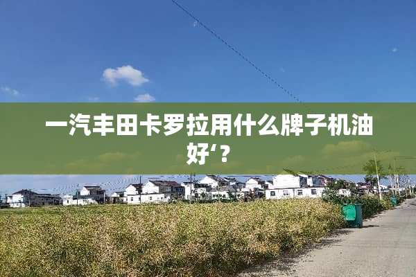 一汽丰田卡罗拉用什么牌子机油好‘？