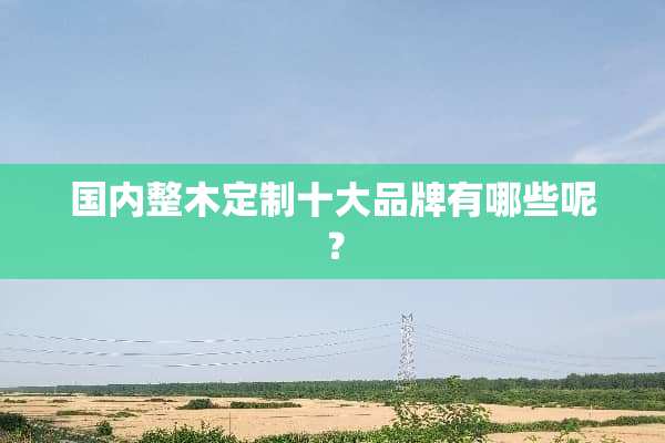 国内整木定制十大品牌有哪些呢？