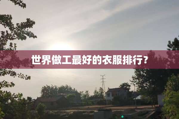 世界做工最好的衣服排行？