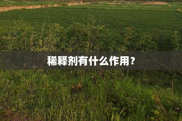 稀释剂有什么作用？