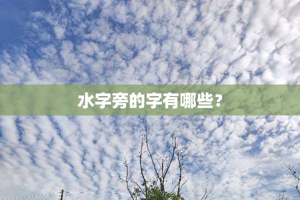 水字旁的字有哪些？