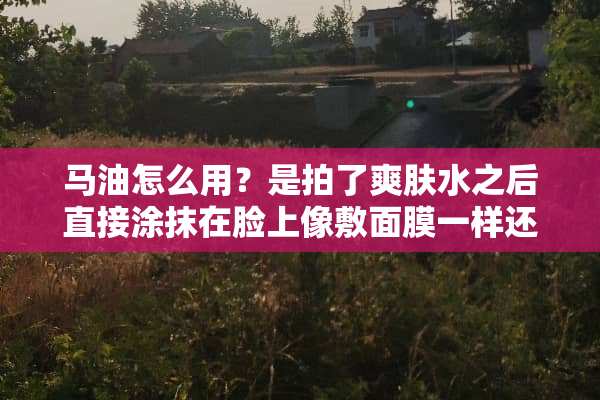 马油怎么用？是拍了爽肤水之后直接涂抹在脸上像敷面膜一样还是像用霜一样呢？
