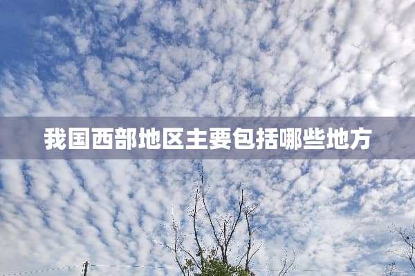 我国西部地区主要包括哪些地方