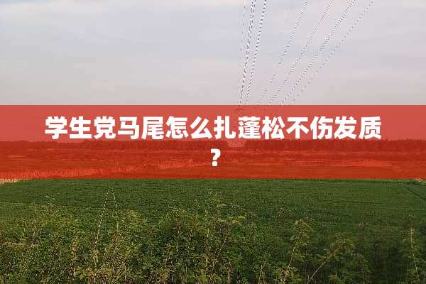 学生党马尾怎么扎蓬松不伤发质？
