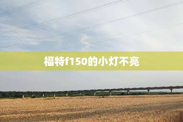 福特f150的小灯不亮