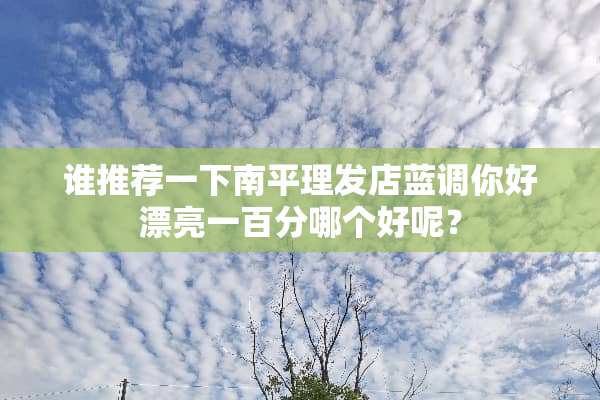 谁推荐一下南平理发店蓝调你好漂亮一百分哪个好呢？