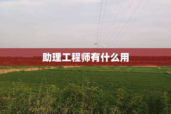 助理工程师有什么用