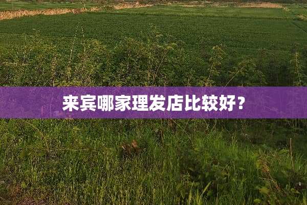 来宾哪家理发店比较好？