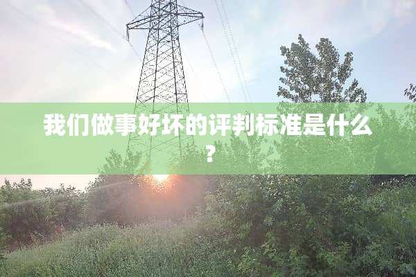 我们做事好坏的评判标准是什么？