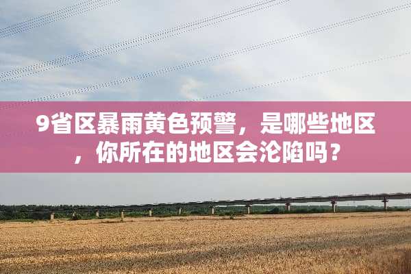 9省区暴雨**预警，是哪些地区，你所在的地区会沦陷吗？