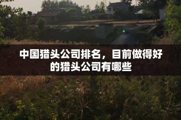 中国猎头公司排名，目前做得好的猎头公司有哪些