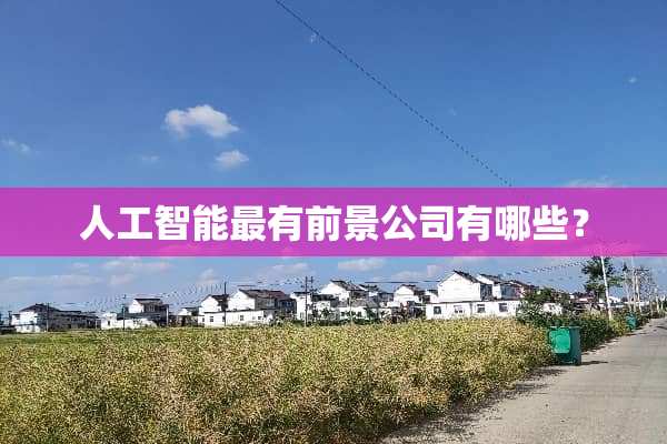 人工智能最有前景公司有哪些？