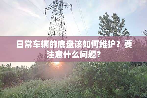 日常车辆的底盘该如何维护？要注意什么问题？