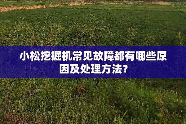 小松挖掘机常见故障都有哪些原因及处理方法？