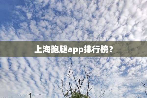 上海跑腿app排行榜？