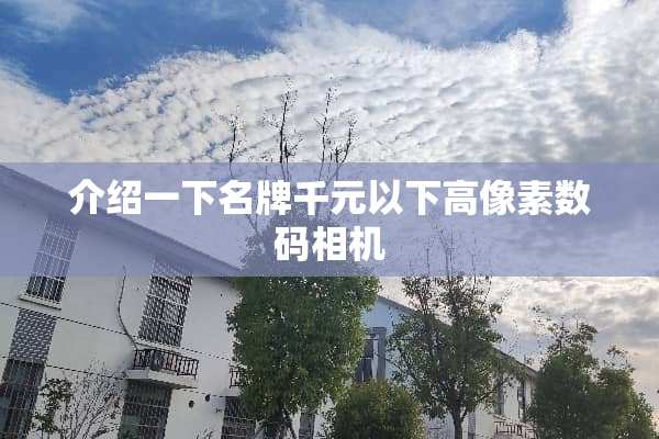 介绍一下名牌千元以下高像素数码相机