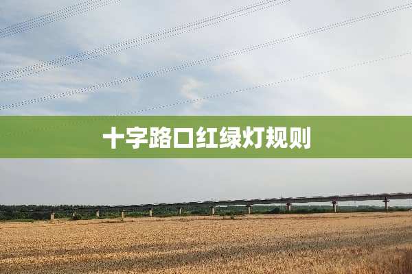 十字路口红绿灯规则