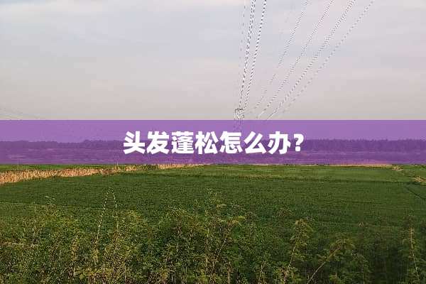 头发蓬松怎么办？