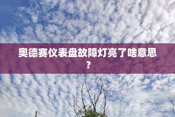 奥德赛仪表盘故障灯亮了啥意思？