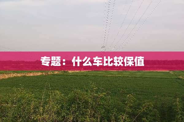 专题：什么车比较保值