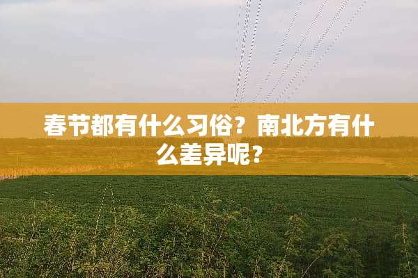 春节都有什么习俗？南北方有什么差异呢？