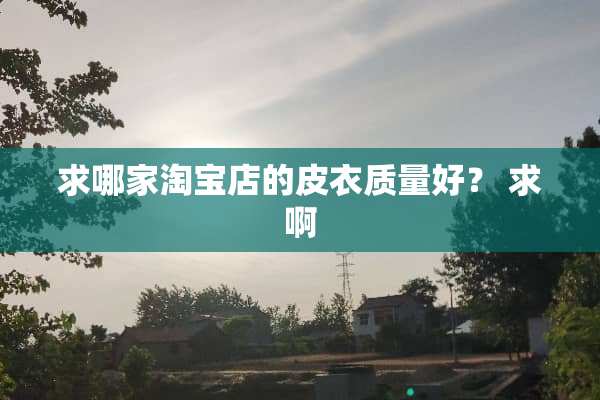 求哪家淘宝店的皮衣质量好？ 求啊