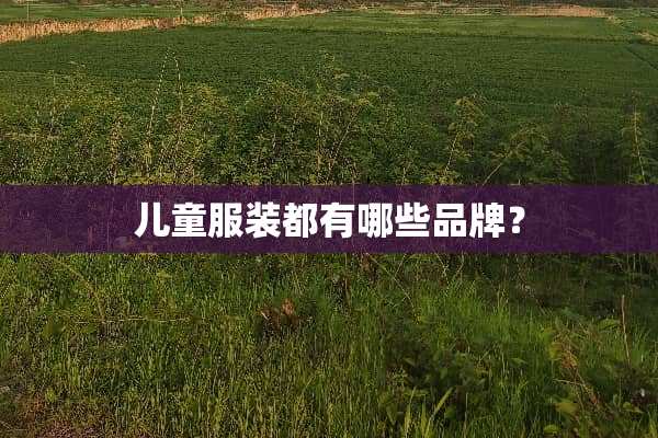 儿童服装都有哪些品牌？