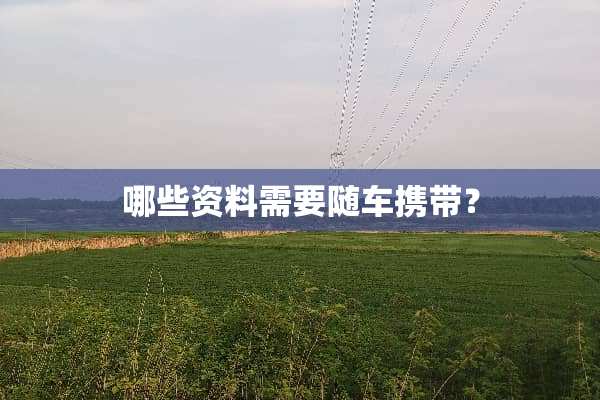 哪些资料需要随车携带？