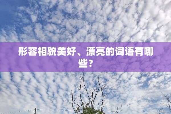 形容相貌美好、漂亮的词语有哪些？