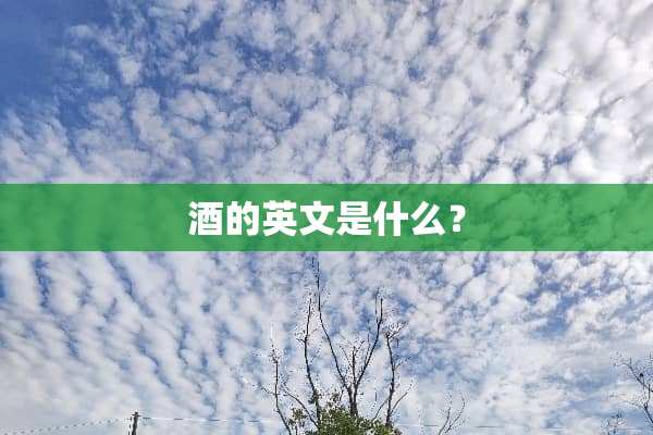 酒的英文是什么？
