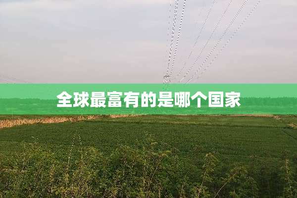 全球最富有的是哪个国家