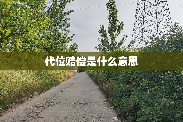 代位赔偿是什么意思