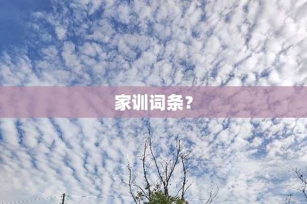 家训词条？