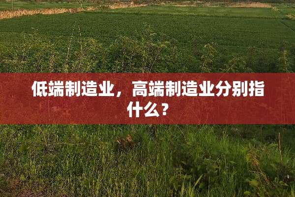 低端制造业，高端制造业分别指什么？