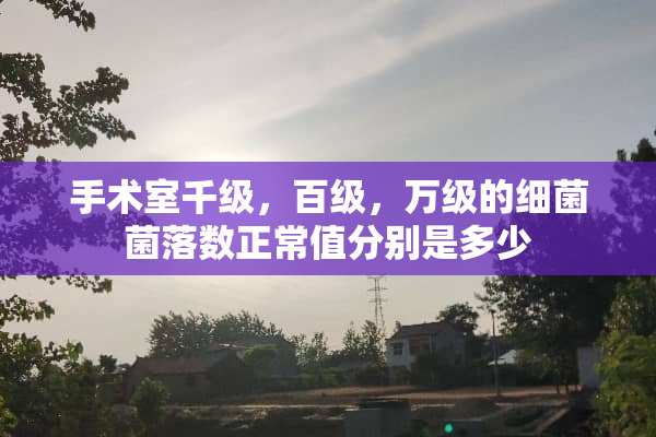 手术室千级，百级，万级的细菌菌落数正常值分别是多少